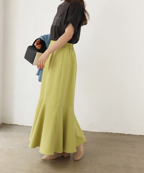 Shelly island（シェリーアイランド）の「ダブルクロスマーメイドスカート（スカート・レディース・ホワイト/ブラック/イエロー・FREE）」の3枚目の写真