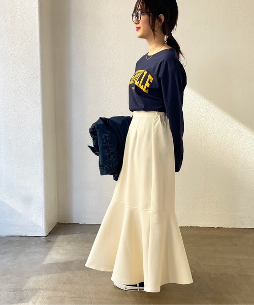 Shelly island（シェリーアイランド）の「ダブルクロスマーメイドスカート（スカート・レディース・ホワイト/ブラック/イエロー・FREE）」の16枚目の写真