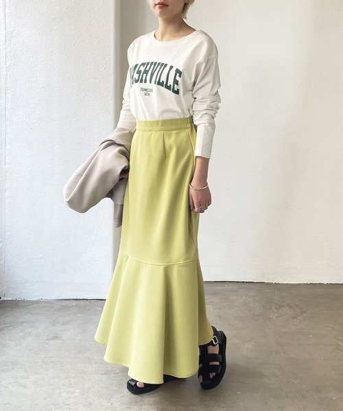 Shelly island（シェリーアイランド）の「ダブルクロスマーメイドスカート（スカート・レディース・ホワイト/ブラック/イエロー・FREE）」の18枚目の写真