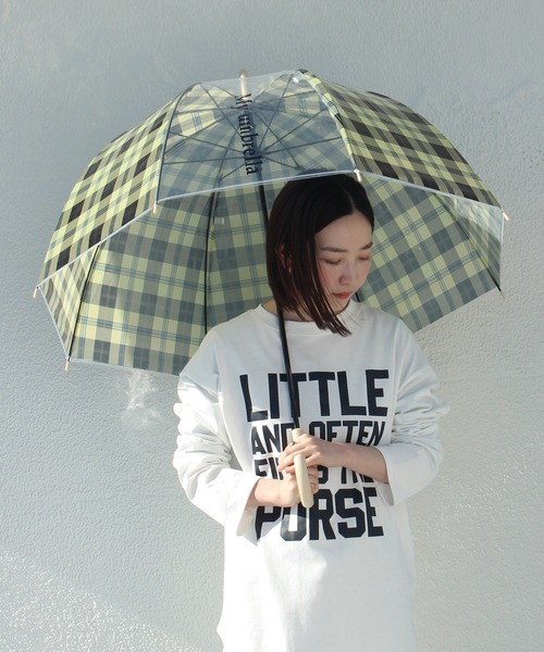 LAVEANGE（ラビアンジェ）の「チェック柄ベルドームアンブレラ（長傘