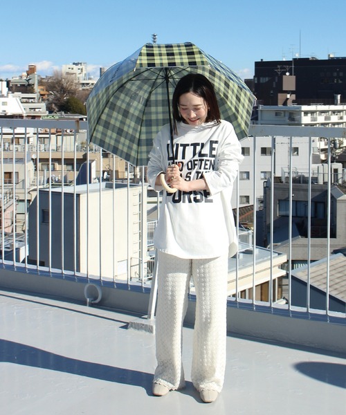 LAVEANGE（ラビアンジェ）の「チェック柄ベルドームアンブレラ（長傘・レディース・ベージュ/オレンジ・F）」の13枚目の写真