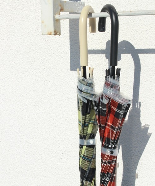 LAVEANGE（ラビアンジェ）の「チェック柄ベルドームアンブレラ（長傘・レディース・ベージュ/オレンジ・F）」の11枚目の写真