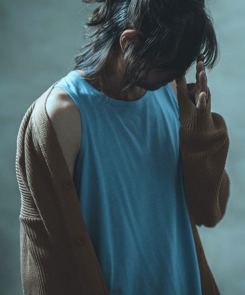 ANGENEHM（アンゲネーム）の「mcg2994- 畦編みルーズカーディガン (MADE IN JAPAN)（カーディガン/ボレロ・メンズ・ブルー系その他/ブルーグレー/ブラウン・S/M/L）」の20枚目の写真