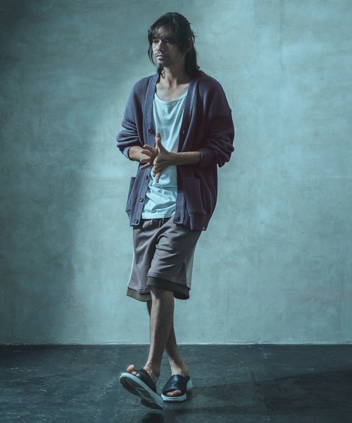 ANGENEHM（アンゲネーム）の「mcg2994- 畦編みルーズカーディガン (MADE IN JAPAN)（カーディガン/ボレロ・メンズ・ブルー系その他/ブルーグレー/ブラウン・S/M/L）」の5枚目の写真