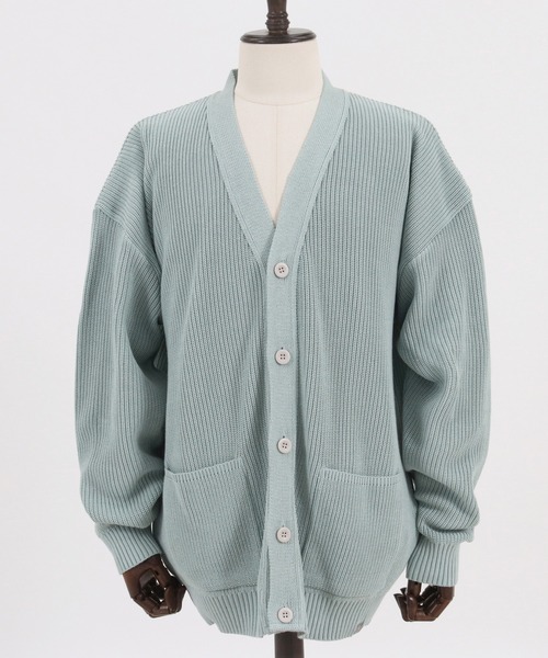 ANGENEHM（アンゲネーム）の「mcg2994- 畦編みルーズカーディガン (MADE IN JAPAN)（カーディガン/ボレロ・メンズ・ブルー系その他/ブルーグレー/ブラウン・S/M/L）」の7枚目の写真