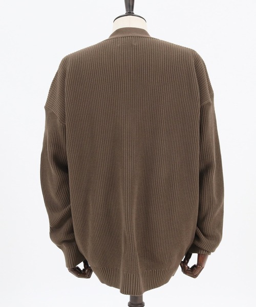 ANGENEHM（アンゲネーム）の「mcg2994- 畦編みルーズカーディガン (MADE IN JAPAN)（カーディガン/ボレロ・メンズ・ブルー系その他/ブルーグレー/ブラウン・S/M/L）」の9枚目の写真