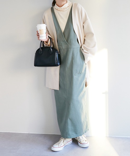 DISCOAT（ディスコート）の「フェイクスエードノーカラーコート（ノーカラーコート・レディース・アイボリー/グレー・FREE）」の4枚目の写真