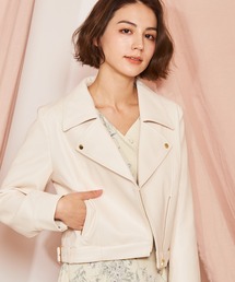 NOELA | フェイクレザーライダースジャケット(ライダースジャケット)