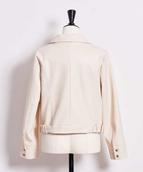 NOELA(ノエラ)の「フェイクレザーライダースジャケット(ライダースジャケット・レディース・ブラック/オフホワイト/ベージュ・フリー)」の7枚目の写真
