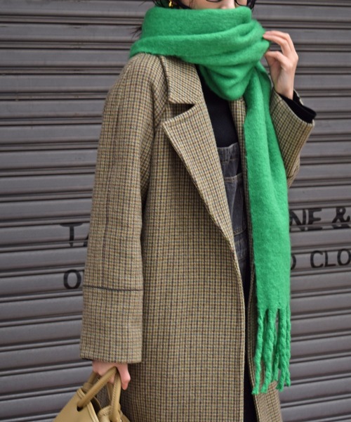 Marient(マリエント)の「カラーフリンジマフラー/Color Fringe Muffler(マフラー・レディース・ホワイト/ブルー/グリーン/オレンジ・FREE)」の2枚目の写真