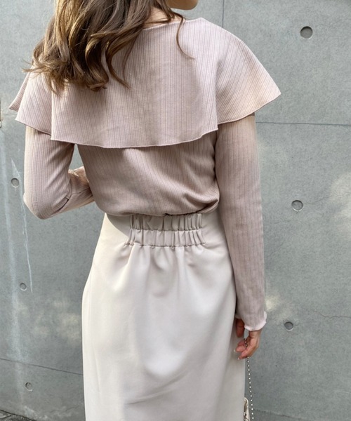 one after another NICE CLAUP（ワンアフターアナザーナイスクラップ）の「サイドボタンスリットスカート（スカート・レディース・アイボリー/ブラック/杢グレー/ベージュ・FREE）」の17枚目の写真