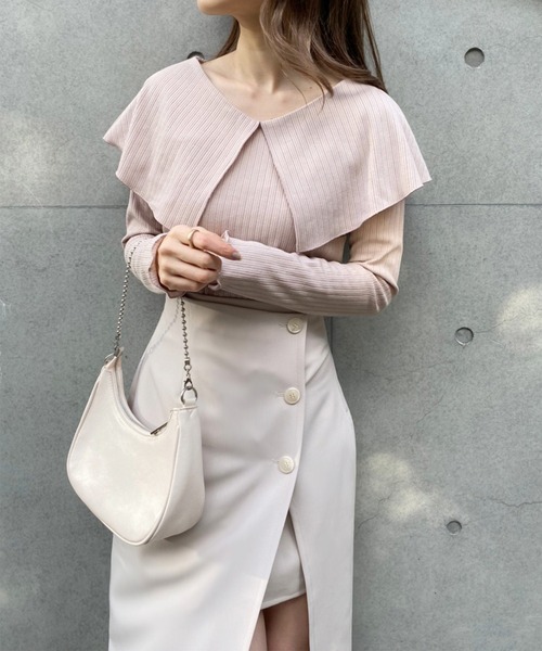 one after another NICE CLAUP（ワンアフターアナザーナイスクラップ）の「サイドボタンスリットスカート（スカート・レディース・アイボリー/ブラック/杢グレー/ベージュ・FREE）」の18枚目の写真