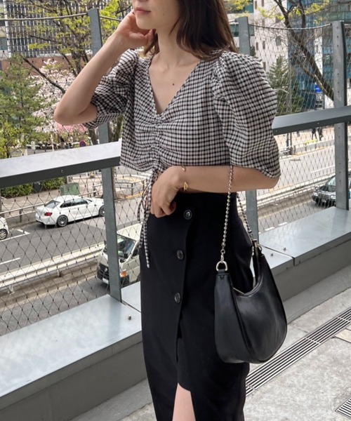 one after another NICE CLAUP（ワンアフターアナザーナイスクラップ）の「サイドボタンスリットスカート（スカート・レディース・アイボリー/ブラック/杢グレー/ベージュ・FREE）」の22枚目の写真