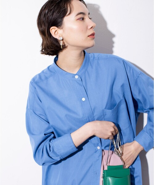 THE SHOP TK （ザ ショップ ティーケー ）の「◆【福田麻琴さんコラボ】/【たっぷり着丈】オーガニックコットンシャツワンピース（ワンピース・レディース・ホワイト系/ブルー系2/ブルー/ネイビー系2・13/11/12）」の9枚目の写真