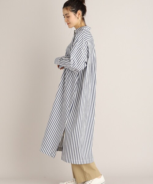 THE SHOP TK （ザ ショップ ティーケー ）の「◆【福田麻琴さんコラボ】/【たっぷり着丈】オーガニックコットンシャツワンピース（ワンピース・レディース・ホワイト系/ブルー系2/ブルー/ネイビー系2・13/11/12）」の11枚目の写真