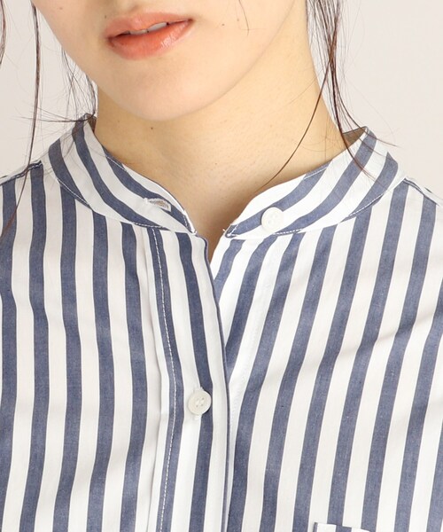 THE SHOP TK （ザ ショップ ティーケー ）の「◆【福田麻琴さんコラボ】/【たっぷり着丈】オーガニックコットンシャツワンピース（ワンピース・レディース・ホワイト系/ブルー系2/ブルー/ネイビー系2・13/11/12）」の14枚目の写真