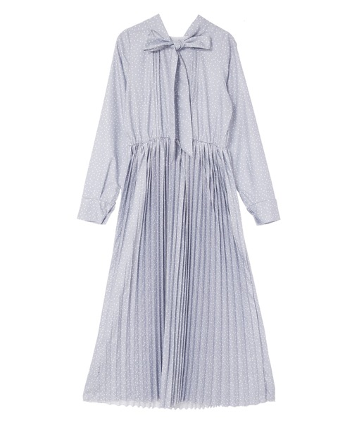 fifth（フィフス）の「ボウタイドットプリーツワンピース（ワンピース・レディース・ライトグレー/ブラック・M）」の13枚目の写真