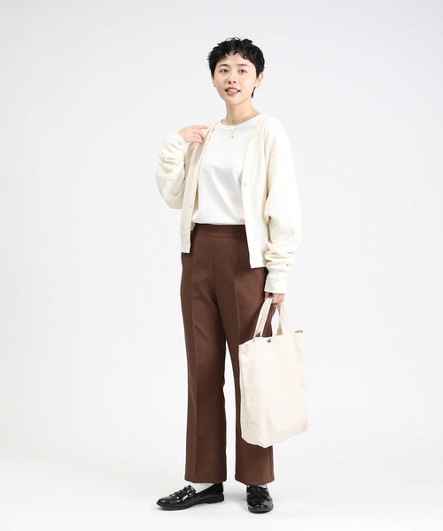 Right-on（ライトオン）の「【HONEYSUCKLE ROSE】ハニカムカットカーディガン（カーディガン/ボレロ・レディース・ダークグレー/キナリ/レッド・M/L）」の6枚目の写真