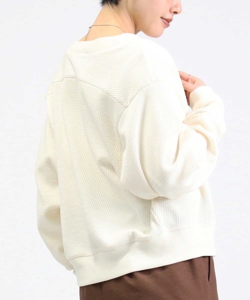 Right-on（ライトオン）の「【HONEYSUCKLE ROSE】ハニカムカットカーディガン（カーディガン/ボレロ・レディース・ダークグレー/キナリ/レッド・M/L）」の8枚目の写真