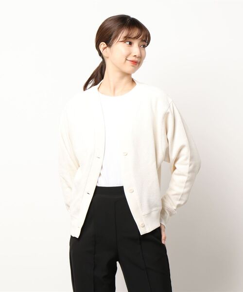 Right-on（ライトオン）の「【HONEYSUCKLE ROSE】ハニカムカットカーディガン（カーディガン/ボレロ・レディース・ダークグレー/キナリ/レッド・M/L）」の22枚目の写真