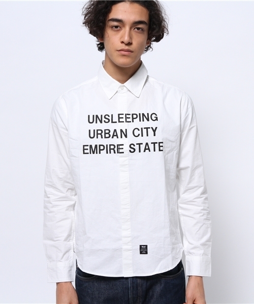 VENCEEXCHANGE（ヴァンスエクスチェンジ）の「Frontﾌﾟﾘﾝﾄｼｬﾂ                   （シャツ/ブラウス・メンズ・オフホワイト・MEDIUM/LARGE）」の2枚目の写真