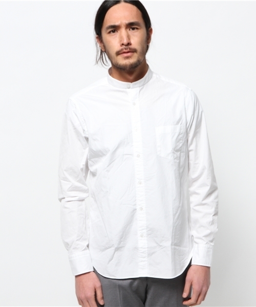 International Gallery BEAMS（インターナショナルギャラリービームス）の「◆International Gallery BEAMS / NO COLLAR SHIRT（シャツ/ブラウス・メンズ・ホワイト/インディゴブルー・LARGE/MEDIUM/SMALL/X-LARGE）」の17枚目の写真