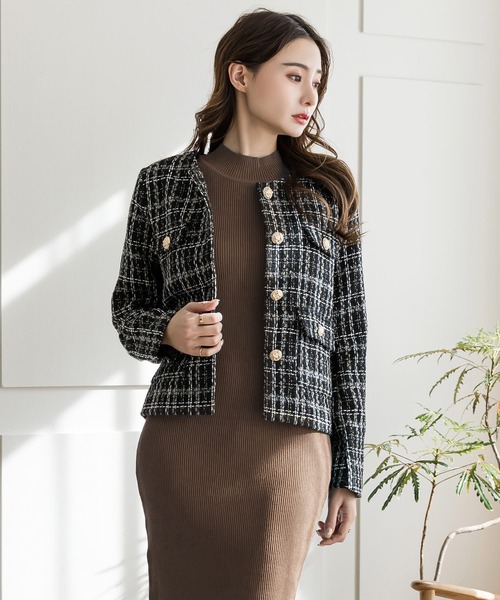 Julia Boutique（ジュリアブティック）の「ハイネックノースリーブタイトニットワンピース/22148（ワンピース・レディース・ブラック/グレー/ピンク/ネイビー/ブルー/ベージュ/モカ/グリーン/テラコッタ・ONE）」の15枚目の写真