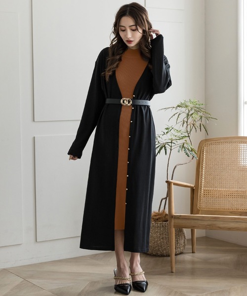 Julia Boutique（ジュリアブティック）の「ハイネックノースリーブタイトニットワンピース/22148（ワンピース・レディース・ブラック/グレー/ピンク/ネイビー/ブルー/ベージュ/モカ/グリーン/テラコッタ・ONE）」の17枚目の写真