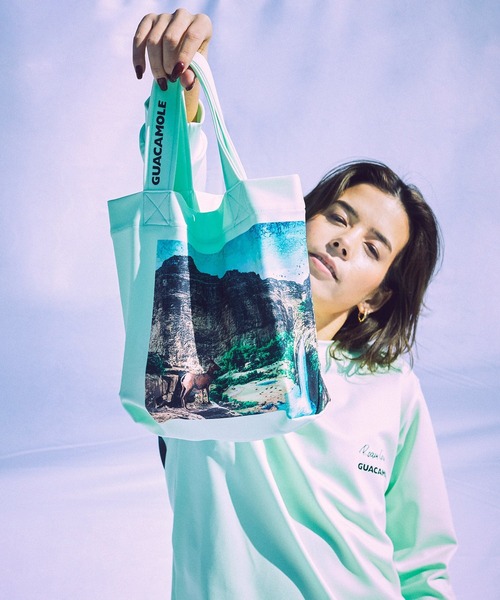 GUACAMOLE(ガカモレ)の「roamcouch×GUACAMOLE/Mini Tote Bag(トートバッグ・レディース・ピンク/ミント・FREE)」の2枚目の写真