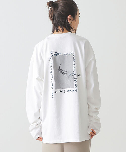 Sea グラフィック ロング トップス Sea シー のファッション グラフィック Tシャツ Tシャツ カットソー スリーブ Sea グラフィック ロング トップス Sea シー のファッション グラフィック Tシャツ Tシャツ カットソー スリーブ