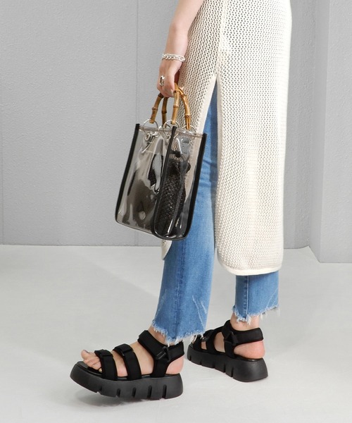 minia（ミニア）の「厚底ベルクロスポーツサンダル（サンダル・レディース・ブラック/ベージュ/カーキ/レオパード・S/M/L/LL）」の10枚目の写真