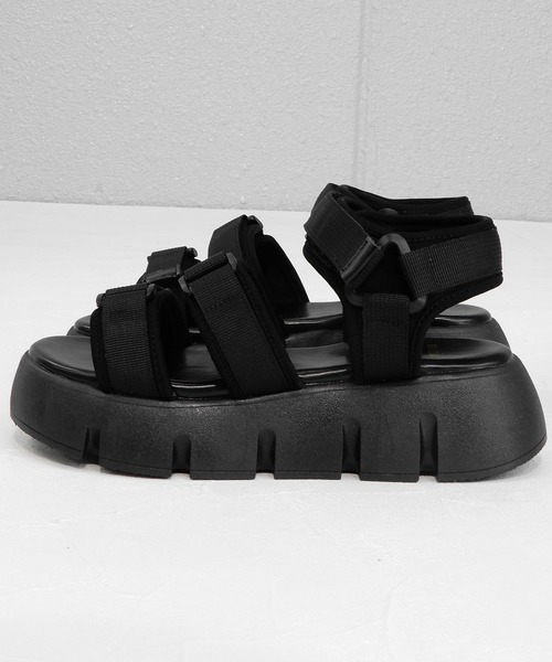 minia（ミニア）の「厚底ベルクロスポーツサンダル（サンダル・レディース・ブラック/ベージュ/カーキ/レオパード・S/M/L/LL）」の21枚目の写真