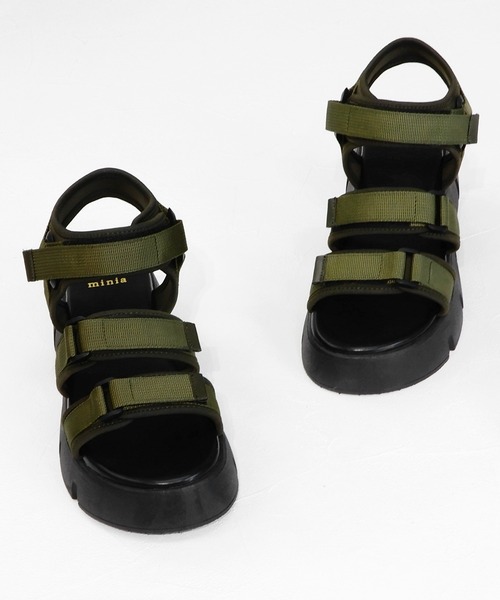 minia（ミニア）の「厚底ベルクロスポーツサンダル（サンダル・レディース・ブラック/ベージュ/カーキ/レオパード・S/M/L/LL）」の13枚目の写真