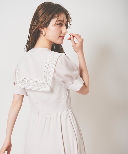 31 Sons de mode(トランテアン ソン ドゥ モード)の「レーストリム襟ワンピース(ワンピース・レディース・イエロー/ピンク/グレー系その他・38/36)」の13枚目の写真