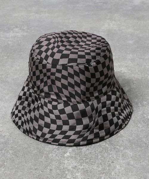 JEANASIS（ジーナシス）の「リバーシブルフラッグチェックバケハ/266903（ハット・レディース・ブラック系その他/レッド系その他・FREE）」の9枚目の写真