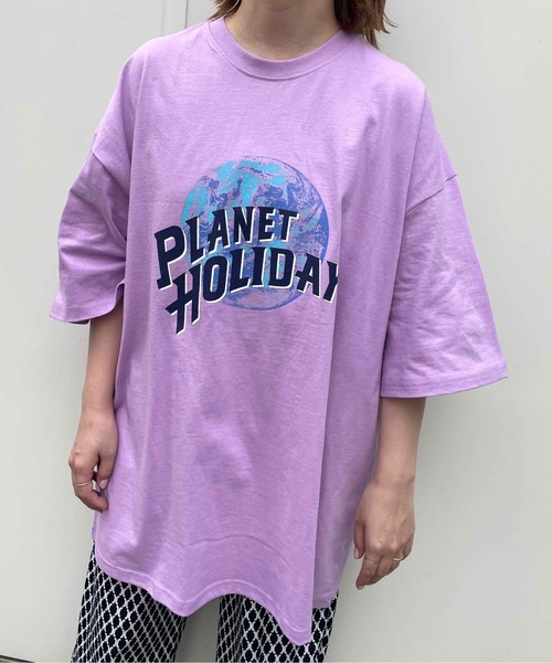 NO NEED(ノーニード)の「PLANETプリントBIGシルエットTシャツ オーバーサイズ/プリントロゴ/ビッグシルエット(Tシャツ/カットソー・メンズ・ホワイト/ブラック/バイオレット/チャコール・フリ-)」の10枚目の写真