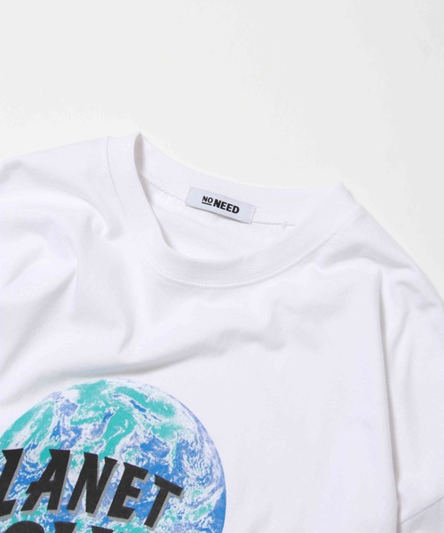 NO NEED(ノーニード)の「PLANETプリントBIGシルエットTシャツ オーバーサイズ/プリントロゴ/ビッグシルエット(Tシャツ/カットソー・メンズ・ホワイト/ブラック/バイオレット/チャコール・フリ-)」の14枚目の写真