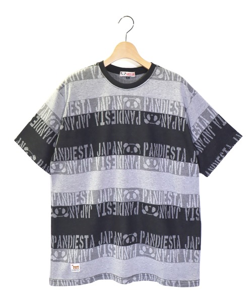 PANDIESTA（パンディエスタ）の「パンダジャガード ボーダーTシャツ (M2)（Tシャツ/カットソー・メンズ・ブラック/ベージュ/グレー・M/L/XL/XXL）」の3枚目の写真