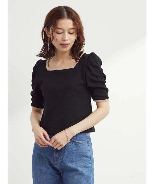 Petit fleur（プチフルール）の「・Petit Fleur リブギャザープルオーバー（Tシャツ/カットソー・レディース・ベージュ/ブラック/ライトカーキ・FREE）」の21枚目の写真