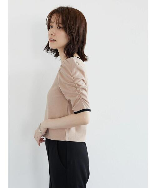 Petit fleur（プチフルール）の「・Petit Fleur リブギャザープルオーバー（Tシャツ/カットソー・レディース・ベージュ/ブラック/ライトカーキ・FREE）」の5枚目の写真