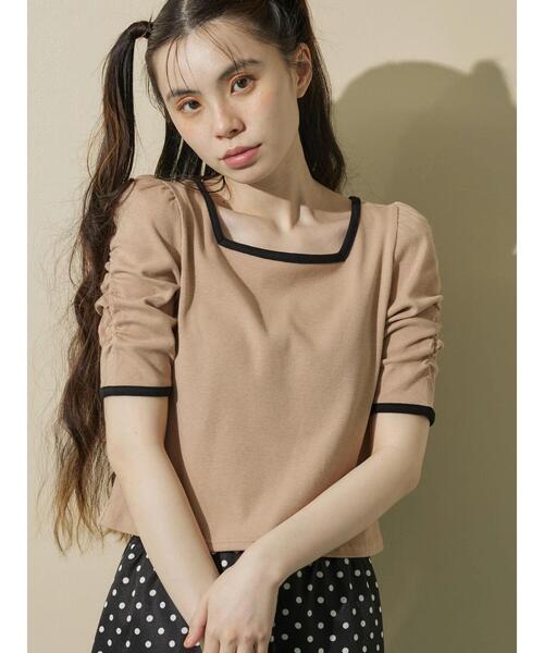 Petit fleur（プチフルール）の「・Petit Fleur リブギャザープルオーバー（Tシャツ/カットソー・レディース・ベージュ/ブラック/ライトカーキ・FREE）」の16枚目の写真