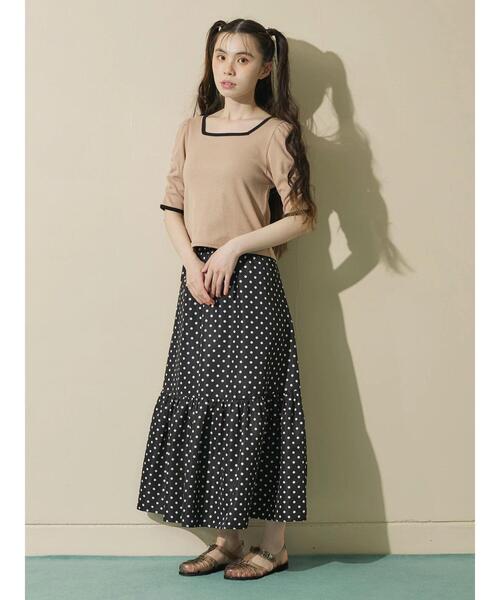 Petit fleur（プチフルール）の「・Petit Fleur リブギャザープルオーバー（Tシャツ/カットソー・レディース・ベージュ/ブラック/ライトカーキ・FREE）」の18枚目の写真