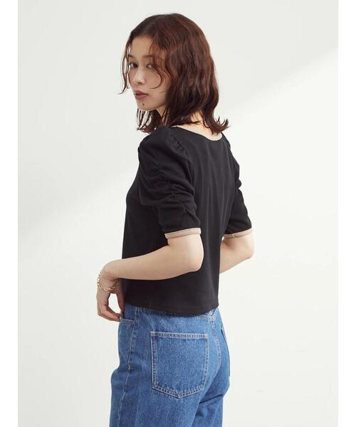 Petit fleur（プチフルール）の「・Petit Fleur リブギャザープルオーバー（Tシャツ/カットソー・レディース・ベージュ/ブラック/ライトカーキ・FREE）」の22枚目の写真