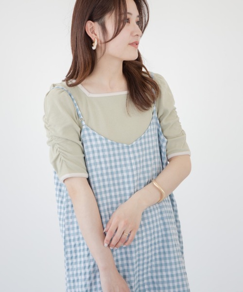Petit fleur（プチフルール）の「・Petit Fleur リブギャザープルオーバー（Tシャツ/カットソー・レディース・ベージュ/ブラック/ライトカーキ・FREE）」の3枚目の写真