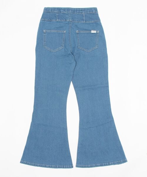 LOVETOXIC（ラブトキシック）の「ハイウエストフレアパンツ（その他パンツ・キッズ・ブラック/ライトブルー・L/S/M）」の3枚目の写真