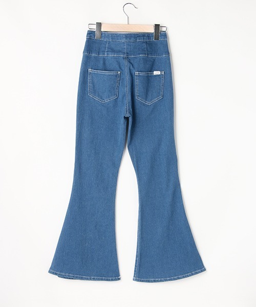 LOVETOXIC（ラブトキシック）の「ハイウエストフレアパンツ（その他パンツ・キッズ・ブラック/ライトブルー・L/S/M）」の4枚目の写真