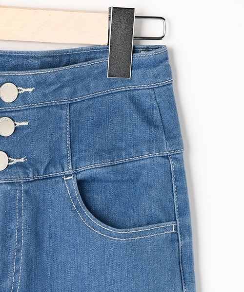 LOVETOXIC（ラブトキシック）の「ハイウエストフレアパンツ（その他パンツ・キッズ・ブラック/ライトブルー・L/S/M）」の9枚目の写真