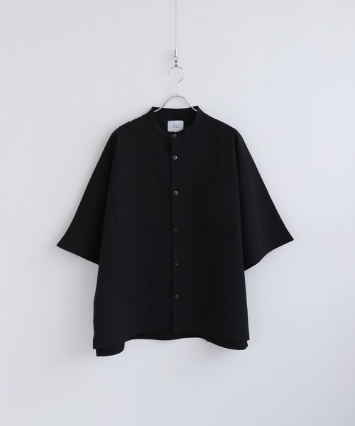 LILL(リル)の「ハーフスリーブドルマンバンドカラーシャツ(シャツ/ブラウス・メンズ・ホワイト/ライトブルー/ブラック/ダークグリーン/ブルー/グリーン/ライトグレー/ベージュ/ワイン/ダークグレー・S/M/L/XL)」の11枚目の写真