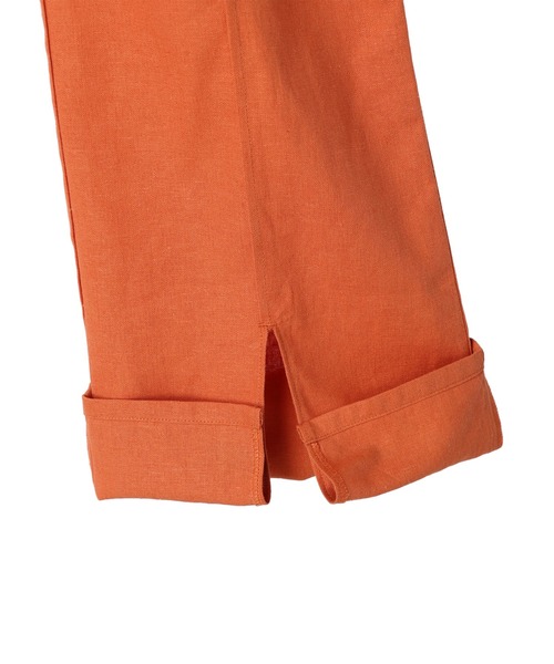 Green　Parks（グリーンパークス）の「ベルギーリネン混 スリット入りパンツ（その他パンツ・レディース・オレンジ/ブルー/ダークグレー/モカ・FREE）」の16枚目の写真