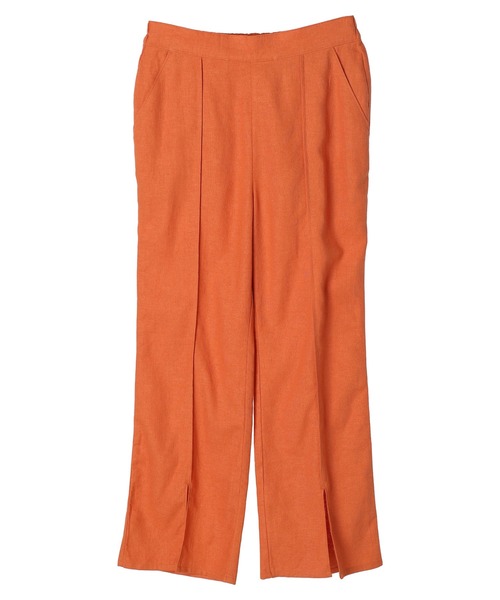 Green　Parks（グリーンパークス）の「ベルギーリネン混 スリット入りパンツ（その他パンツ・レディース・オレンジ/ブルー/ダークグレー/モカ・FREE）」の14枚目の写真